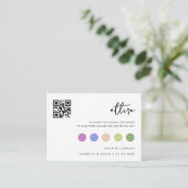 ミニマル結婚リストのドレスコードゲスト服装QRコード エンクロージャーカード (スタンド正面)