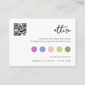 ミニマル結婚リストのドレスコードゲスト服装QRコード エンクロージャーカード (正面)