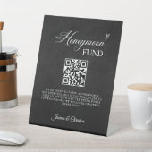 ミニマル結婚リストのハネムーン基金QRコード 台座サイン (インサイチュ)