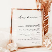 ミニマル結婚リストのバー |ドリンクモダンメニュー ポスター