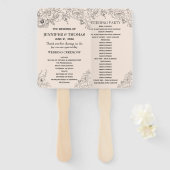 ミニマル結婚リストのファンプログラムフローララインアート ハンドファン (正面&裏面)