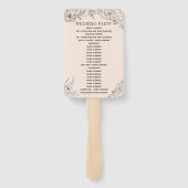 ミニマル結婚リストのファンプログラムフローララインアート ハンドファン (裏面)