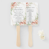 ミニマル結婚リストのファンプログラム赤面バラ ハンドファン (正面&裏面)