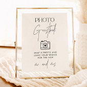 ミニマル結婚リストのフォトゲストブックサイン ポスター