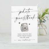 ミニマル結婚リストのフォトゲストブックサイン 招待状 (スタンド正面)