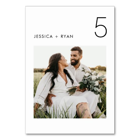 ミニマル結婚リストのフォトテーブル番号 テーブルナンバー (裏面)