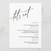 ミニマル結婚リストのメニューカード メニュー (正面)