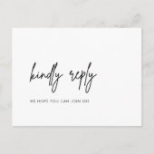 ミニマル結婚リストのメニュー選択RSVPポストカード ポストカード (正面)