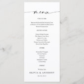 ミニマル結婚リストのメニュー メニュー (正面)