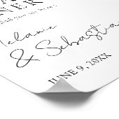 ミニマル結婚リストのリハーサルのディナーウェルカム ポスター (角)