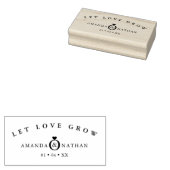 ミニマル結婚リストのリングや輪ハート名と日付 ラバースタンプ (押印)