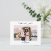 ミニマル結婚リストの写真ありがとうポストカード ポストカード (スタンド正面)