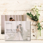 ミニマル結婚リストの写真ありがとう ポストカード