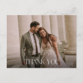ミニマル結婚リストの写真ありがとう ポストカード (正面)