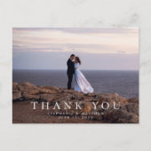 ミニマル結婚リストの写真お礼メッセージ ポストカード (正面)