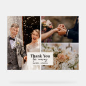 ミニマル結婚リストの写真に感謝 アクリルサイン (正面)