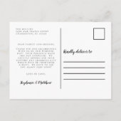 ミニマル結婚リストの写真の愛とメ感謝していッセージ ポストカード (裏面)