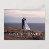 ミニマル結婚リストの写真の愛とメ感謝していッセージ ポストカード (正面)