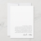 ミニマル結婚リストの写真サンキューカード サンキューカード (裏面)