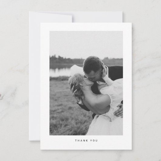 ミニマル結婚リストの写真サンキューカード サンキューカード (正面)