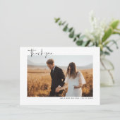 ミニマル結婚リストの写真サンキューカード サンキューカード (スタンド正面)