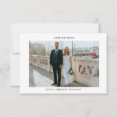 ミニマル結婚リストの写真サンキューカード サンキューカード (正面)