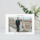 ミニマル結婚リストの写真サンキューカード サンキューカード (スタンド正面)