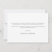 ミニマル結婚リストの写真サンキューカード サンキューカード (裏面)