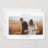 ミニマル結婚リストの写真サンキューカード サンキューカード (正面)