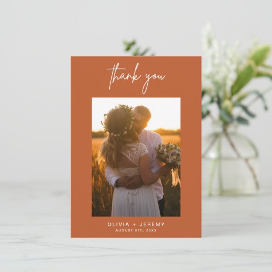 ミニマル結婚リストの写真サンキューカード サンキューカード (スタンド正面)