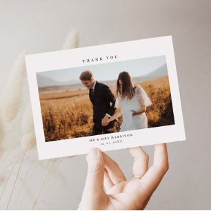 ミニマル結婚リストの写真サンキューカード サンキューカード
