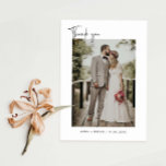 ミニマル結婚リストの写真サンキューカード サンキューカード<br><div class="desc">ミニマルでエレガントなウェディングサンキューカードはスクリプトタイポグラフィ。文字とメッセージはカードの背面で編集できる。レイアウト、フォント、文字サイズの変更など、このデザインの高度なカスタマイズを行うには、上クリックの「」ボタカスタマイズンを使用してください。何か連絡質問があれば私に頼む！</div>