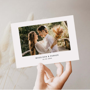 ミニマル結婚リストの写真サンキューカード サンキューカード