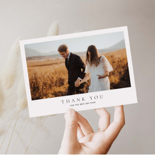 ミニマル結婚リストの写真サンキューカード サンキューカード