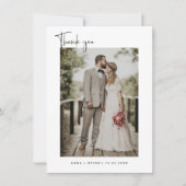 ミニマル結婚リストの写真サンキューカード サンキューカード (正面)