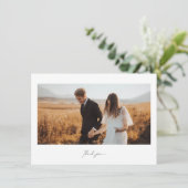ミニマル結婚リストの写真サンキューカード サンキューカード (スタンド正面)
