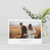 ミニマル結婚リストの写真サンキューカード サンキューカード (スタンド正面)