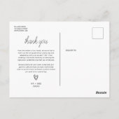 ミニマル結婚リストの写真サンキューカード ポストカード (裏面)