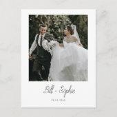 ミニマル結婚リストの写真サンキューカード ポストカード (正面)