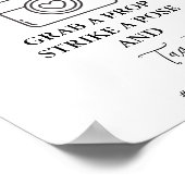 ミニマル結婚リストの写真ブースの看板 ポスター (角)