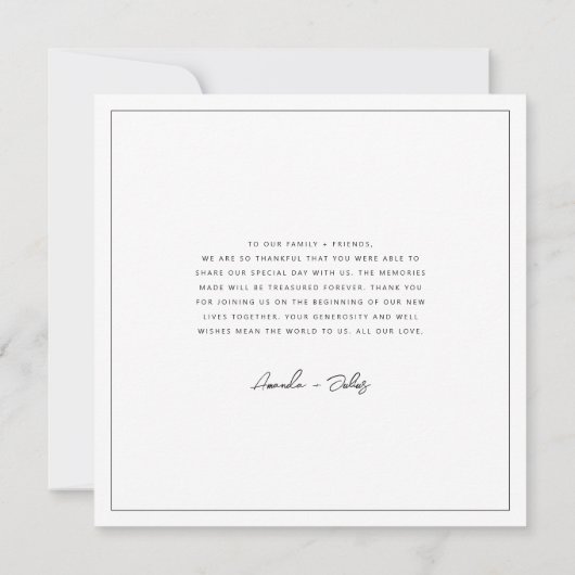 ミニマル結婚リストの写真広場サンキューカード サンキューカード (裏面)