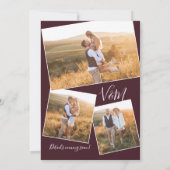 ミニマル結婚リストの写真日付の保存招待状 招待状 (裏面)