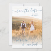 ミニマル結婚リストの写真日付の保存招待状 招待状 (正面)