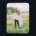 ミニマル結婚リストの写真Date Cardを保存 マグネット<br><div class="desc">この日付を保存するカップルの写真を使用して、友人や家族にあなたの日付を知結婚らせる！</div>