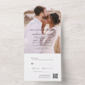 ミニマル結婚リストの写真QRコードエレガント オールインワン招待状 (内側)