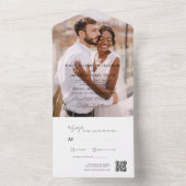 ミニマル結婚リストの写真QRコードエレガント オールインワン招待状 (内側)