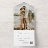 ミニマル結婚リストの写真QRコードエレガント オールインワン招待状 (内側)