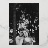 ミニマル結婚リストの実在金ゴールド 箔招待状 (裏面)