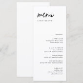 ミニマル結婚リストの平日通常業務用カード| モダンMenu メニュー (正面/裏面)