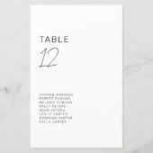 ミニマル結婚リストの座席表カード (正面)